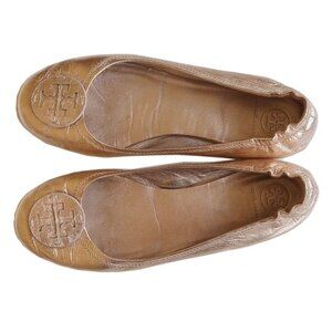 Tory Burch Logo Flats 8.5? Dark Rose Gold No Labels
